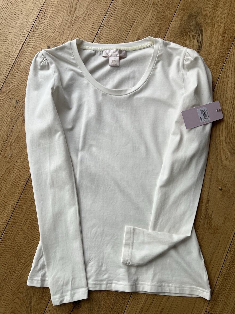 NWT Rachel Parcell T-Shirt Women's XXS Ivory Pretty Sleeve Fit Stretch